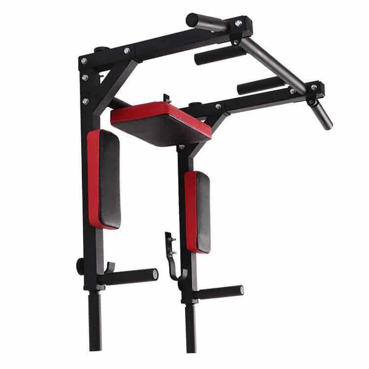 Multifunctional Pull Up Bar Wall Mount Dip Station Home Gym Workout Power Tower Set Training Equipment Heavy Duty Dip Stand for Fitness Max 440lbs