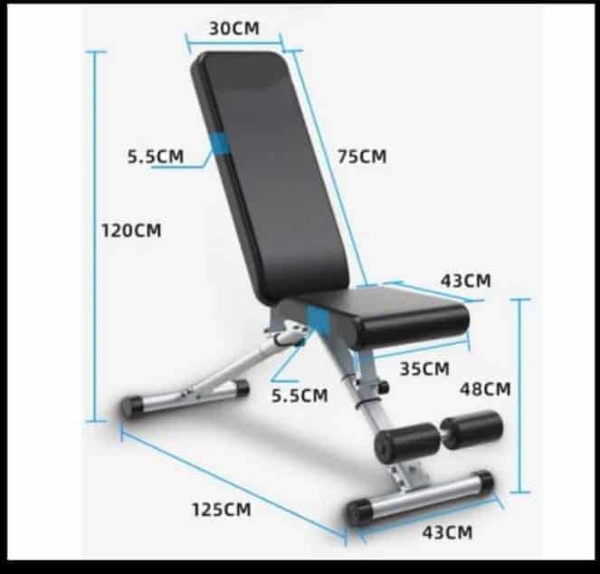 Foldable Adjustable Dumbbell Weight Bench Press Sit-up Flat Gym Exercis